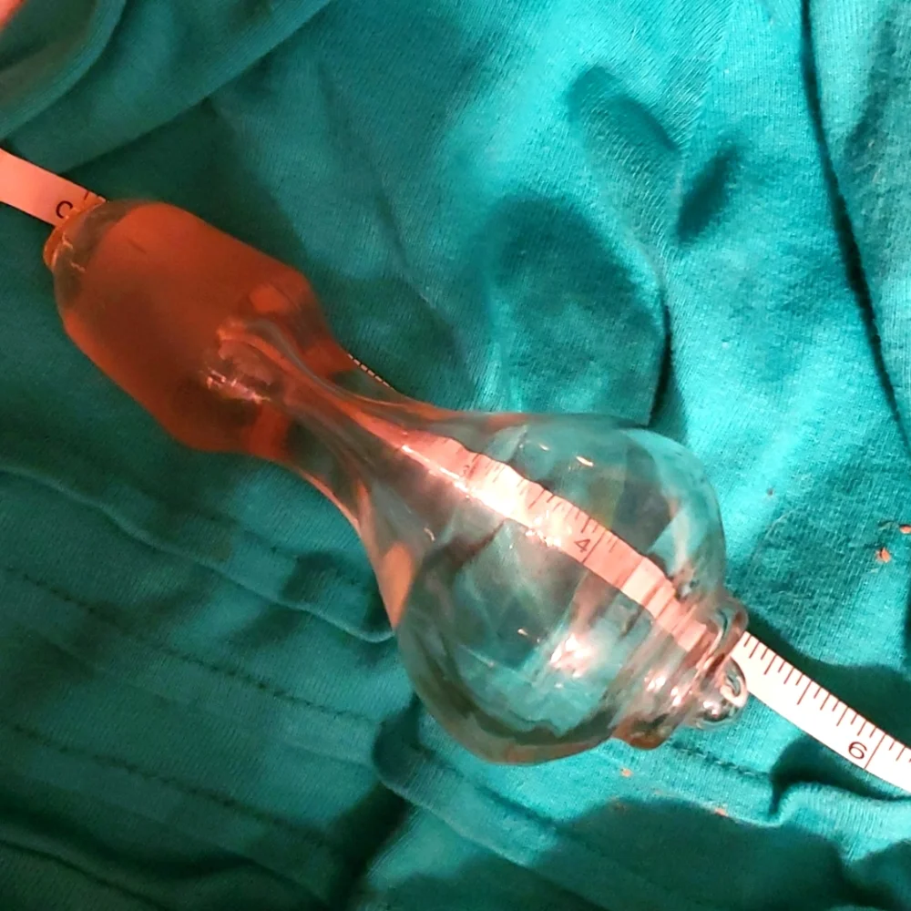 1930s HAND-BLOWN Wine Bottle Stopper Clear Glass Swirl Top Clouded Glass